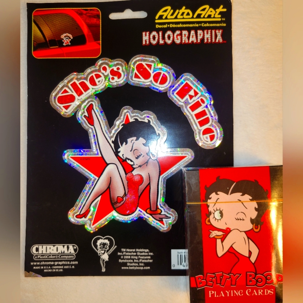 Bettyboop playing cards and Holographix sticker
